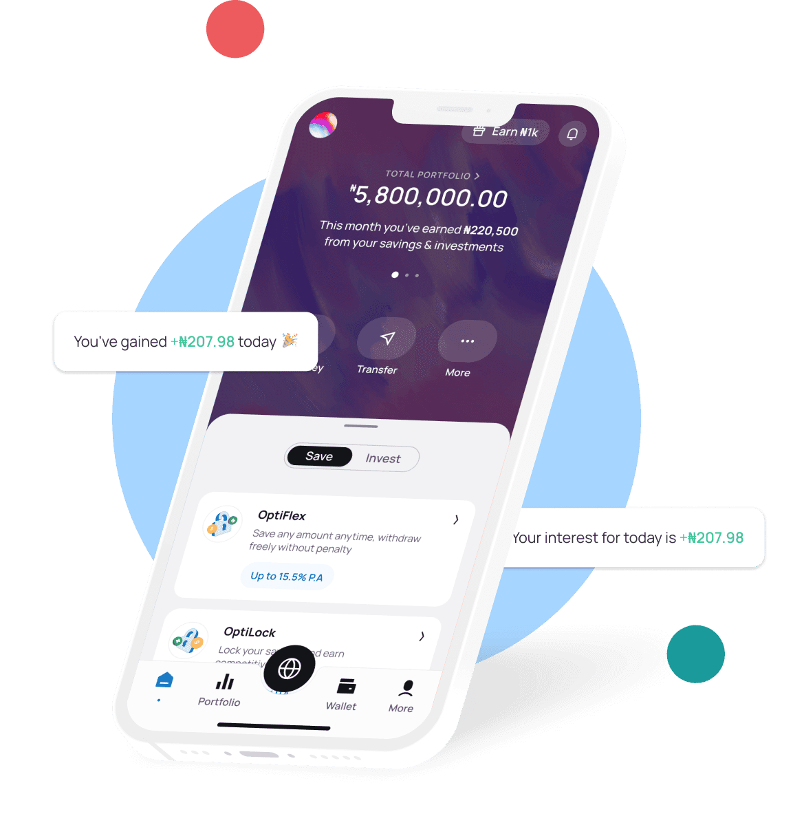 PlutusNeo app on a phone